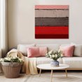 thumbnail image 5 of Red Grey Wall Art Painting on Canvas, Vintage Stripe Farmhouse Wood Grain Ombre Canvas Art Home Prints Wall Art Framed Modern Artwork for Living Room Bedroom Wall Decor 8x8in, 5 of 9