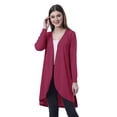 thumbnail image 1 of Moomaya Cardigan Long en Coton à Manches Longues Hi-Lo pour Femmes, 1 of 7