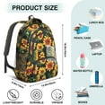 thumbnail image 5 of Black Sunflower Backpack for School,Cute School Bag,Schoolbag with Adjustable Shoulder Straps & Padded Back,16.9 Inch, 5 of 5