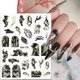 thumbnail image 1 of Marbling Nail Art Stickers Decals, Gold Black Stripe Line Nail Self-Adhesive Sticker Designs, 3D French Marble Wave Line Nail Transfer Decal Acrylic S, 1 of 4