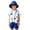A-Blue108, variant on OSOLU Boys Summer Hawaiian Beach Outfits Short Sleeve Button Up Shirts And Shorts With Bucket Hat 3 Piece Set 3-8Y Soft Outfit