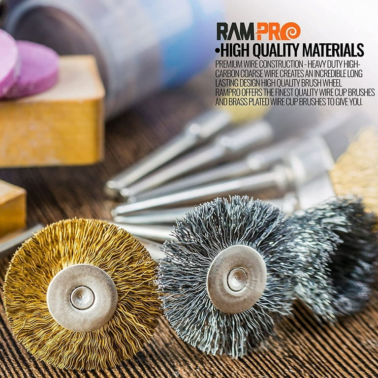 Wire Wheel and Cup Brush Set - Polishing Brushes, Cleaning Rust and Paint,  Stainless Steel and Brass, Wire Drill Brush Set Perfect for Removal of Rust  or Corrosion 24 Pieces - By