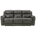 thumbnail image 2 of Ashley Furniture Edmar Leather Power Reclining Sofa with Headrest in Gray, 2 of 5