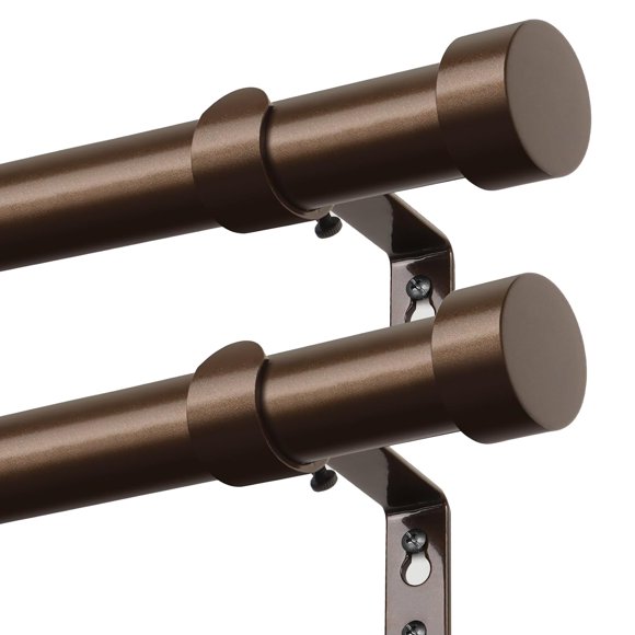 Barra de cortina KAMANINA, resistente, 1 pulgada, bronce, 81 a 218 cm, paquete de 2
