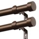 thumbnail image 1 of Barra de cortina KAMANINA, resistente, 1 pulgada, bronce, 81 a 218 cm, paquete de 2, 1 of 9