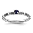 thumbnail image 4 of Auriga 925 Sterling Silver Created Sapphire Single Stone Ring for Women Size- 8, 4 of 6