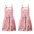 thumbnail image 1 of Delantal de princesa floral de 2 piezas, delantal de lona impermeable para cocina de verano para mujer, delantal para catering, 1 of 5