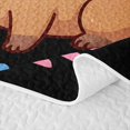 thumbnail image 5 of Erosebridal Girl Likes Capybara Quilt Full, Stars Leaf Full Bedspread Sets, Black Pink, 3-Piece, 5 of 7