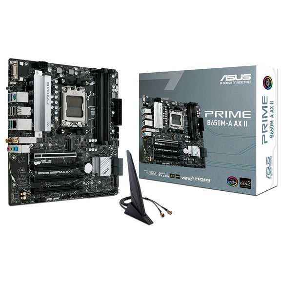 Tarjeta Madre ASUS PRIME B650M-A AX II Chipset AMD B650 Soporta AMD 7ma Gen Socket AM5 DDR5