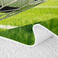 thumbnail image 5 of Manfei Soccer Sport Twin Quilt Set, Goal Print Football Field Twin Coverlet Set, Green White, Reversible 2 Pieces, 1 Bedspread and 1 Pillowcase, 5 of 7