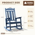 thumbnail image 2 of SERWALL Oversized Outdoor Rocking Chairs Set of 2 for Adults, HDPE All Weather Patio Rockers for Porch Garden Lawn, Multi Tone Navy, 2 of 9