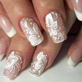 thumbnail image 1 of Uñas postizas YOSOMMK medianas nude cuadradas con diseño floral, 1 of 5