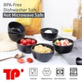 thumbnail image 3 of TP 10 Ounce Melamine Bowls Set, 4.5" Unbreakable Soup Bowls, Cereal Bowl Set of 6, Black, 3 of 6