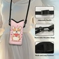 thumbnail image 5 of ZIATUBLES Cellphone Crossbody Case Bag Water Resist Neoprene Phone Pouch Portable Stylish Sleeve Case with Adjustable Strap Phone Bag , Hook and Loop Fastener, 4 X 8 Inch, Cartoon Corgi Heart Pink, 5 of 7