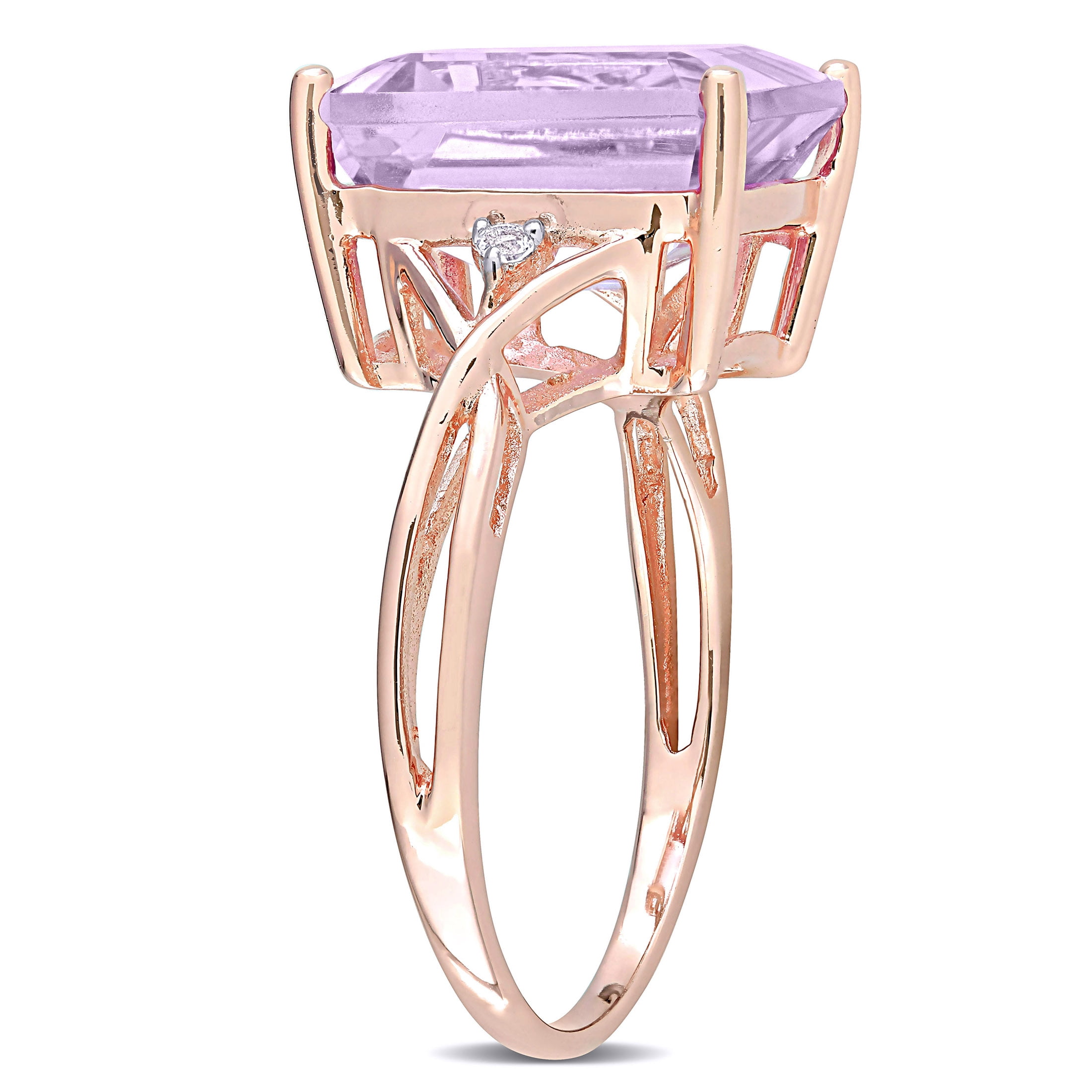 Everly Women's Amethyst and Topaz Rose Gold Plated Ring