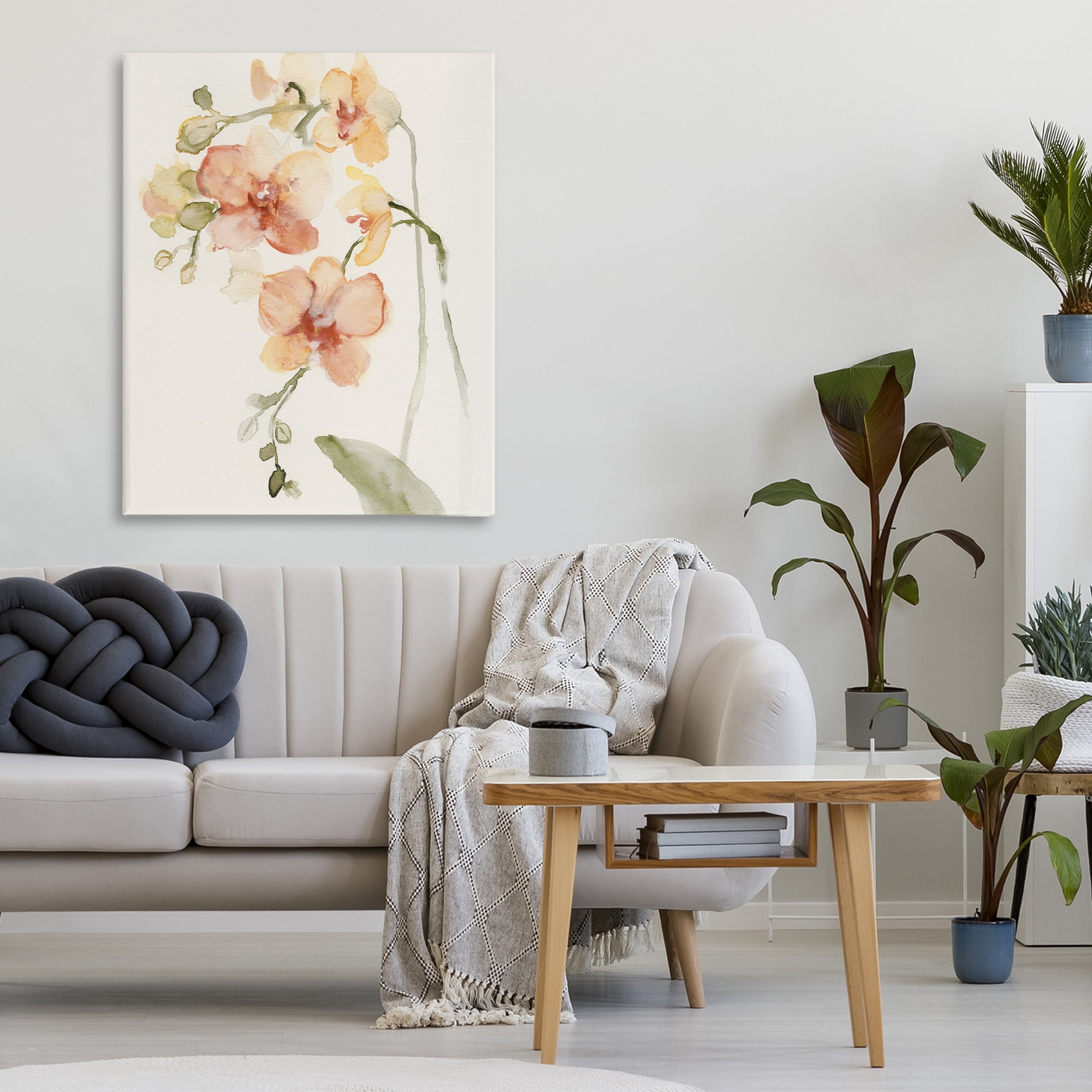 Stupell Industries Peach Orchid in Bloom Canvas Wall Art, design by Victoria Barnes