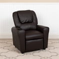 thumbnail image 2 of Kingfisher Lane Modern Leather Recliner with Cup Holder and Headrest in Brown, 2 of 13