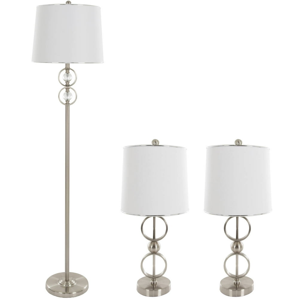 Table Lamps and Floor Lamp with Shades, Set of 3 by Lavish Home, (3 LED ...