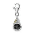 thumbnail image 2 of FB Jewels Sterling Silver Polished w/ Yellow CZ 3D Megaphone w/ Lobster Clasp Charm, 2 of 3