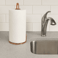 thumbnail image 3 of Rose Gold Paper Towel Holder – Steel Countertop Stand with Weighted Base for Kitchen, Bathroom, Office or Laundry Room – Modern Metal Towel Rack Fits Standard and Jumbo Rolls, 3 of 5