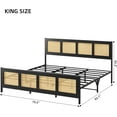 thumbnail image 2 of King Size Rattan Bed Frame with Headboard, Black Boho Cane Platform Bed Frame with Strong Metal Slat, Noise Free, No Box Spring Needed, 2 of 7