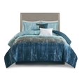 thumbnail image 1 of Madison Park 92" Couette en Microfibre de Polyester de Transition de 7 Pièces en Bleu Marine, 1 of 12