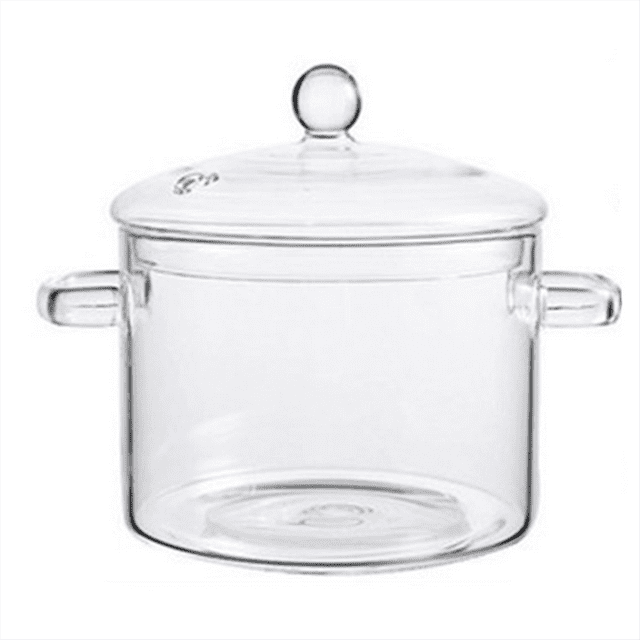 Ollas de Vidrio para Cocinar en la Estufa - 1.9L/64oz - Olla de Vidrio Resistente Al con Tapa, Apta para Microondas y Lavavajillas