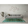 thumbnail image 3 of Ahgly Company Machine Washable Indoor Rectangle Persian Turquoise Blue Traditional Area Rugs, 8' x 10', 3 of 4