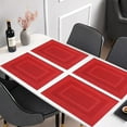 thumbnail image 5 of Placemats,Durable Placemats for Dining Table,Washable Woven Vinyl Kitchen Placemats Set of 4 (18 x 12 inches,Passionate Red), 5 of 6