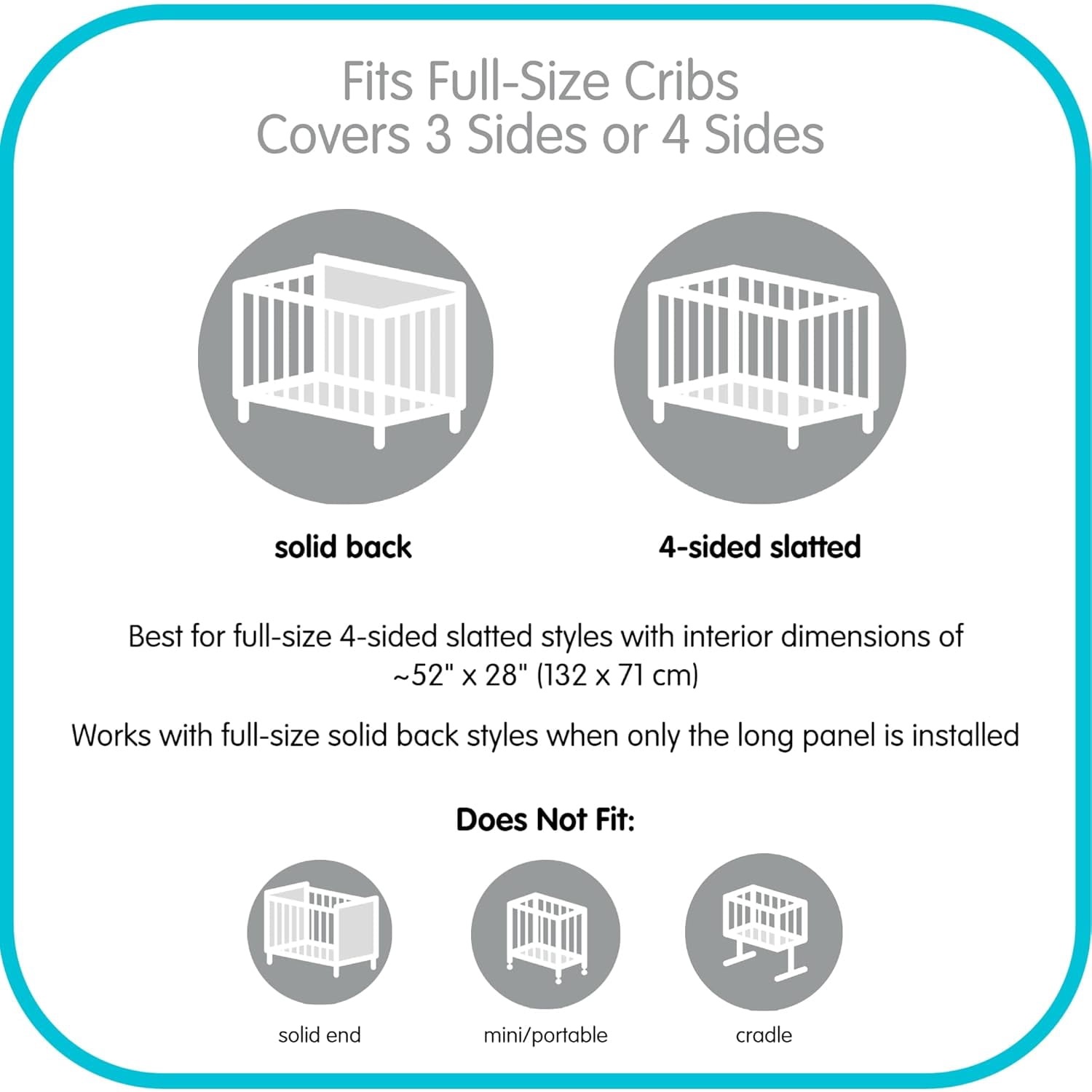 BreathableBaby AirflowBaby Mesh Crib Liner, 11", Anti-Bumper, Non-Padded - Gray