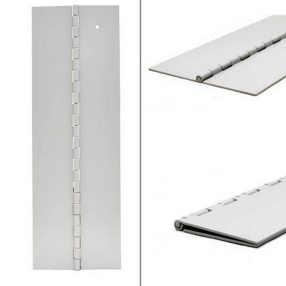 Legend Bass Boat Hatch Piano Hinge | 12 x 4 Inch Gray 14 Gauge