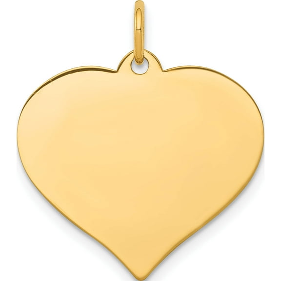 14K Yellow Gold Heart Disc Charm (24 X 20) Made In United States xm530/09