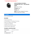 thumbnail image 2 of Left A/C Condenser Fan Motor - Compatible with 1994 - 1996 Chevy Impala 1995, 2 of 2