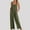 Army Green, variant on FchengtaiS Women's Summer Rompers Baggy Wide Leg Cotton Linen Overalls Spaghtti Straps Jumpsuit with Pockets