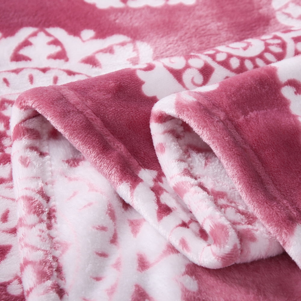 JML Fleece Throw Blanket Soft Cozy Plush Nap Blanket,50"x60", Pink