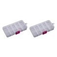 thumbnail image 1 of Injueey Caja de almacenamiento transparente de 10 rejillas, caja vacía de herramientas, contenedor de joyería de plástico, organizador de Type1 NO1, 1 of 6