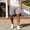 Gray, variant on Men's Solid Button Pocket Cargo Shorts, Elastic Waist Design, Outdoor Casual Stylish Shorts Gray XXL