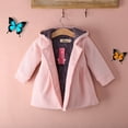 thumbnail image 3 of ITFABS Baby Girls Cotton Solid Color Coat, Windproof Round Collar Hooded Top, 3 of 6