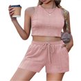 thumbnail image 1 of PENGXIANG Ensemble de Shorts pour Femmes Sans Manches Col Rond avec Shorts Assortis Unis, 1 of 5