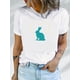 thumbnail image 1 of Camiseta de Mujer de Verano SuaveWomen's Heather Gray Graphic Tee with Rabbit & Heart Design - Casual Short Sleeve Crew Neck Top, PerCamisetas de verano para mujer, manga corta, cuello redondo, casu, 1 of 8