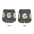 thumbnail image 6 of Uemuo Keep Life Simple Daisy Flower Pattern Women's Athletic Shorts High Waisted Running Shorts with Liner Pockets Gym Elastic Workout Shorts-Large, 6 of 9