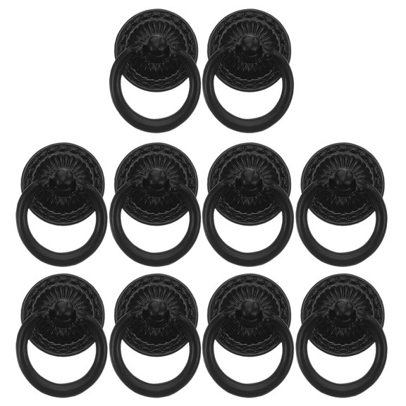 FOMIYES 10Pcs Black Copper Vintage Drawer Pulls for Kitchen Cabinets and Dresser Furniture