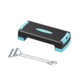 thumbnail image 2 of Stepper para ejercicios aeróbicos, ajustable, estable, portátil, para ejercicios cardiovasculares, superficie texturizada antideslizante, con elevador Azul Negro, 2 of 8