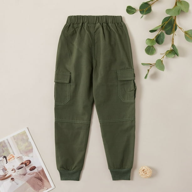 Patpat Boys Cargo Pants With Pocket Cotton Solid Sweatpants Size 5 10 Other