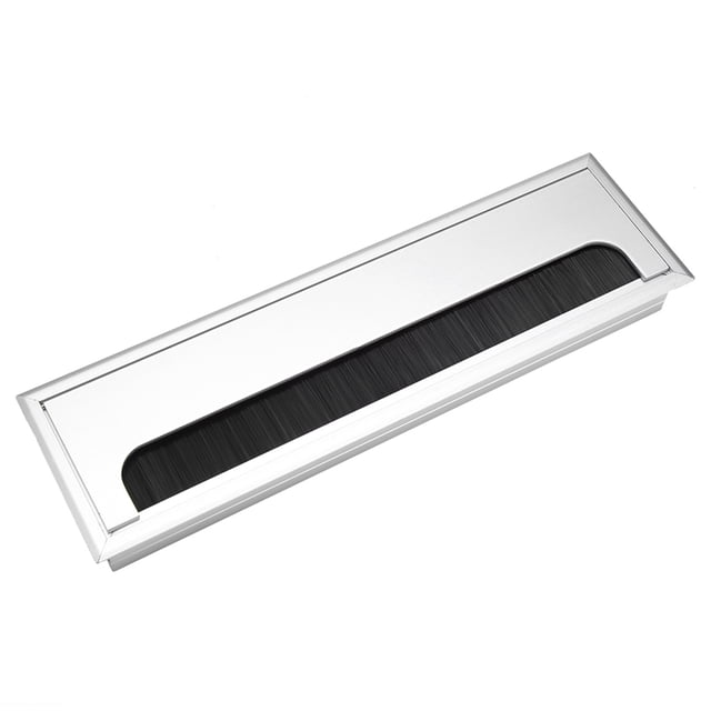 Aluminium Desk Cable Tidy Outlet, Flip Cover, Durable Cable Pass Through Insert for Wires for Office and Computer Desk