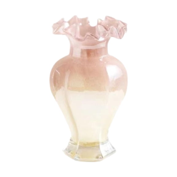 yotijay Glass Flower Vase Decorative Vase Minimalist Desk Storage Decors Hydroponic Vase Pink Light Yellow