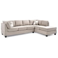 thumbnail image 5 of Passion Furniture Malone 111 in. Vanilla Suede 4-Seater Sectional Sofa with 2-Throw Pillow, 5 of 5