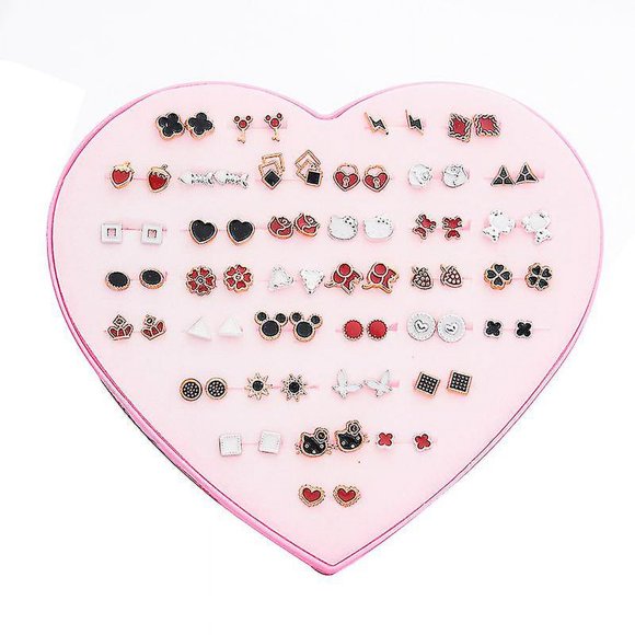 36 Pairs Hypoallergenic Earrings For Girls Sensitive Ears Resin Plastic Earrings Cute Stud Earrings For Teens Girls
