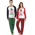 thumbnail image 2 of Conjuntos de pijamas navideños para parejas, ropa de dormir roja para adultos, Mr & Mrs ELF, 2 of 4