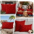 thumbnail image 5 of Christmas Red Outdoor Waterproof Pillow Covers, Winter Snowflakes Xmas Retro Decorative Square Throw Pillowcase Sofa Cushion Sham for Patio/Couch/Chair, 16"x16" 2 Pack, 5 of 8